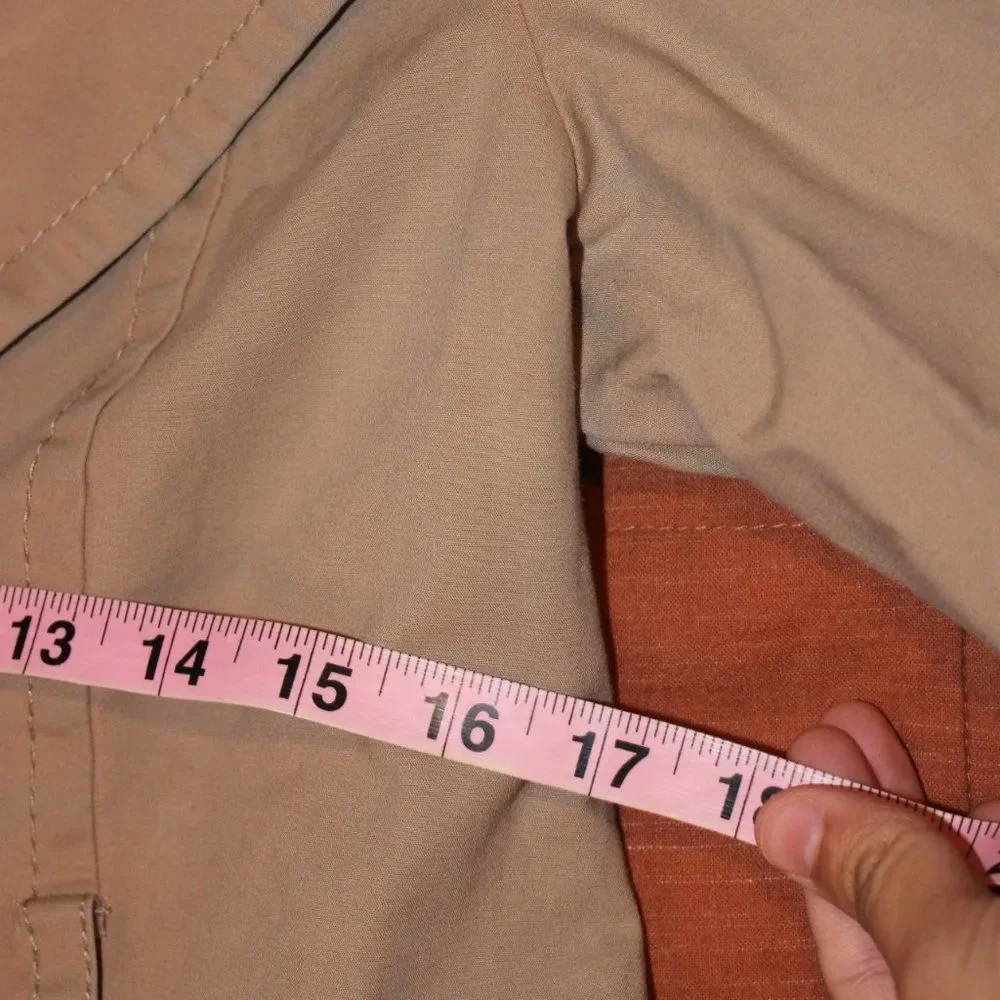 Zara Tan Collared Casual Trench Coat Women Size S